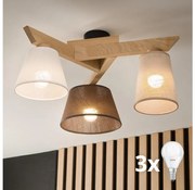 Brilagi - LED Żyrandol natynkowy ANTHONY 3xE14/40W/230V dąb