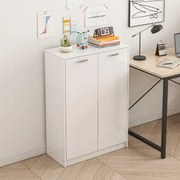Szafka biurowa typu loft z 2 drzwiami i przestronnymi półkami, niezależna, biała, 108 cm