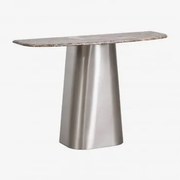 Konsola Do Przedpokoju 120x40 Cm Z Kamienia Naturalnego I Stali Nierdzewnej Moreila Brązowy Marmur - Sklum