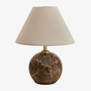 Lampa Stołowa Z Naturalnego Kamienia Marvexi Brązowy Marmur Emperador & Biały Ø20 Cm - ↑10 Cm Menorca - Sklum