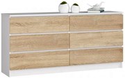 Skandynawska komoda do salonu biały + dąb sonoma F4-L51