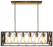 Żyrandol na lince FRAME 6xE27/60W/230V czarny/złoty