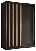 Szafa przesuwna - Lamel 160 cm, czarny mat