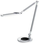 Srebrna lampka na biurko LED z panelem A6-S21