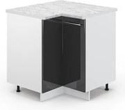 Szafka narożna antracyt wysoki połysk 80.5x60x82 fame-line