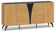 Komoda HESTIA 5D 170cm dąb/czarna ML MEBLE
