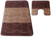 Brązowy Komplet Nowoczesny Dywaników Łazienkowych G9-D75