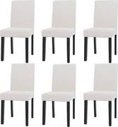 Krzesło do jadalni Littau Cord (zestaw 6 sztuk),  kremowy, ciemne nogi