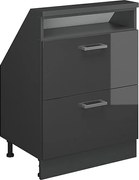 Szafka kuchenna na dach skośny antracyt wysoki połysk 60x46x81.6 r-line