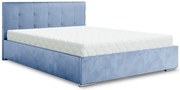 Błękitne łóżko tapicerowane z zagłówkiem 5 rozmiarów G4-D33
