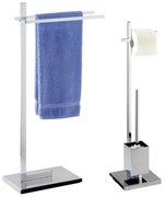 Stojak na ręczniki, papier toaletowy i szczotkę do wc QUADRO - zestaw, WENKO