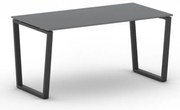 Biurko PRIMO IMPRESS, 160x80 cm, czarna podstawa, grafit