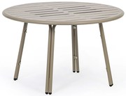 Metalowy stół bistro VENTO, średnica 80 cm, do użytku zewnętrznego, beżowy