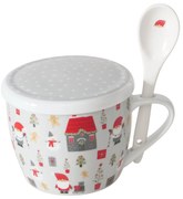 Świąteczny kubek jumbo z pokrywką i łyżeczką MONTI, 600 ml