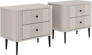 Zestaw szafek nocnych Vesper 56 cm - kaszmir / czarne nogi