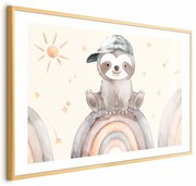 Plakat Pośród gwiazdek i tęcz 90x60 cm z ramą złotą z marginesem ARTGEIST B