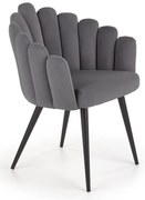 Szare eleganckie tapicerowane krzesło glamour S7-K07
