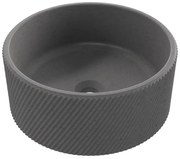 Umywalka betonowa nablatowa okrągła bez otworu na baterię 37 cm VIJA | różne kolory : Kolor - Popielaty