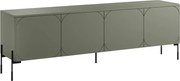 Szafka RTV Sonatia 200 cm czterodrzwiowa na metalowych nogach - oliwka