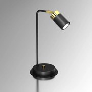 Lampka nocna JOKER BLACK/GOLD 1xGU10, czarna, na biurko,