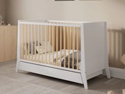 Łóżeczko Cosmo biało-sosna 120/60 z szufladą