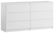 Komoda BASIC 6 szuflad – Biała | 140x75x40 cm