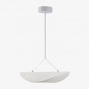 Lampa Sufitowa Wisząca Led Z Tkaniny Zelvon Biała & ↔︎ 40 Cm - Sklum