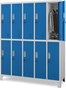 Metalowa szatnia 10-skrytkowa Bartek 136x45x172 cm szary/niebieski