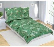 Pościel bawełniana Liść zielony, 140 x 200 cm, 70x 90 cm