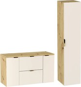 Zestaw Łazienkowy 120cm Kaszmir  / Dąb Orzech Szafka z Blatem + Słupek Orio