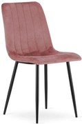 Zestaw 4 różowych krzeseł na czarnych nogach L6-M02