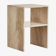 Stolik Nocny Kwadratowy 35x35 Cm Z Marmuru Gabrielle Marmur Beżowy Dyna - Sklum