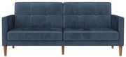 Niebieska aksamitna rozkładana sofa 207 cm Lilly – Støraa