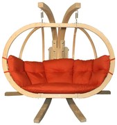 Czerwony fotel wiszący na taras W2-D59