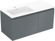 Mexen Orio szafka łazienkowa 100 cm z umywalką Otis lewą, 1S, 1D, grafit mat/biała mat - 91A13-10047-3-BBFF66-W18L01