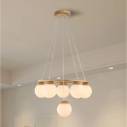 Brilagi - Żyrandol na lince VISBY WOOD 6xE27/60W/230V średnica 58 cm drewno