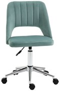Vinsetto Regulowany Fotel Biurowy na Kółkach, 360° Obrotowy, w kształcie muszli, Pianka, 49 x 60 x 79-91 cm, Zielony