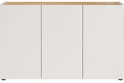 Biała szafka w dekorze dębu 120x76x34 cm Adrano – Germania