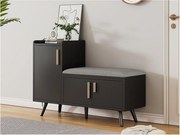 Mebel na buty - z ławką i 3 drzwiami - Czarny