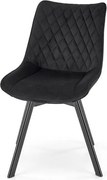 Krzesło tapicerowane K520 VELVET czarne obracane
