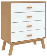 Skandynawska drewniana komoda brązowy + biały F2-R91