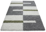 Dywan shaggy Gala szaro-kremowo-zielony 60 cm x 110 cm