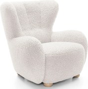 Biały fotel uszak boucle do pokoju F2-Z88