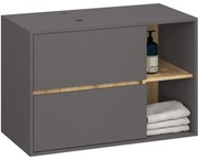 Szafka łazienkowa podwieszana 90cm grafit szary+ dąb artisan T3-F05