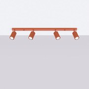 Lampa sufitowa minimalistyczny Gloow, aluminium - 4 źródło światła 4000K - L.81 x H.16.5 cm - ochra czerwona