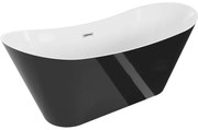 Mexen Celia wanna wolnostojąca 170 x 75 cm, biała/czarna, przelew chrom - 52331707575-01