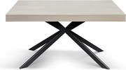 Stół drewniany, wykończenie perłowy wiąz, antracytowa podstawa X, rozkładany 160x90 - CAMAIORE