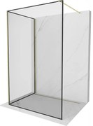Mexen Kioto ścianka prysznicowa Walk-in 90 x 70 cm, czarny wzór, złota - 800-090-212-50-70-070