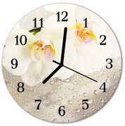 Zegar szklany okrągły Storczyk