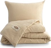 MATEX Pościel muślinowa jasnobrązowy, 140 x 200 cm, 70 x 90 cm